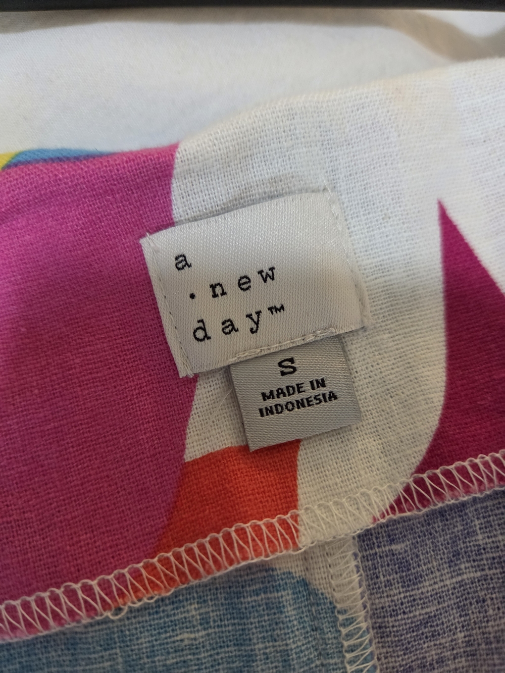 Multicolor Abstract Mini Linen Dress - Picture 4 of 4